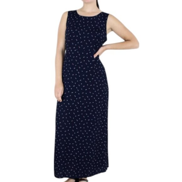 GAP navy blue sleeveless sheath maxi dress size L - Picture 1 of 7